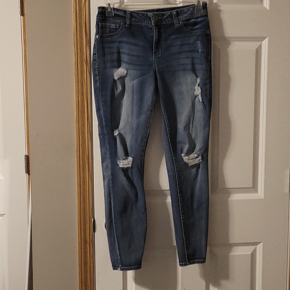 Ripped Blue Skinny Jeans